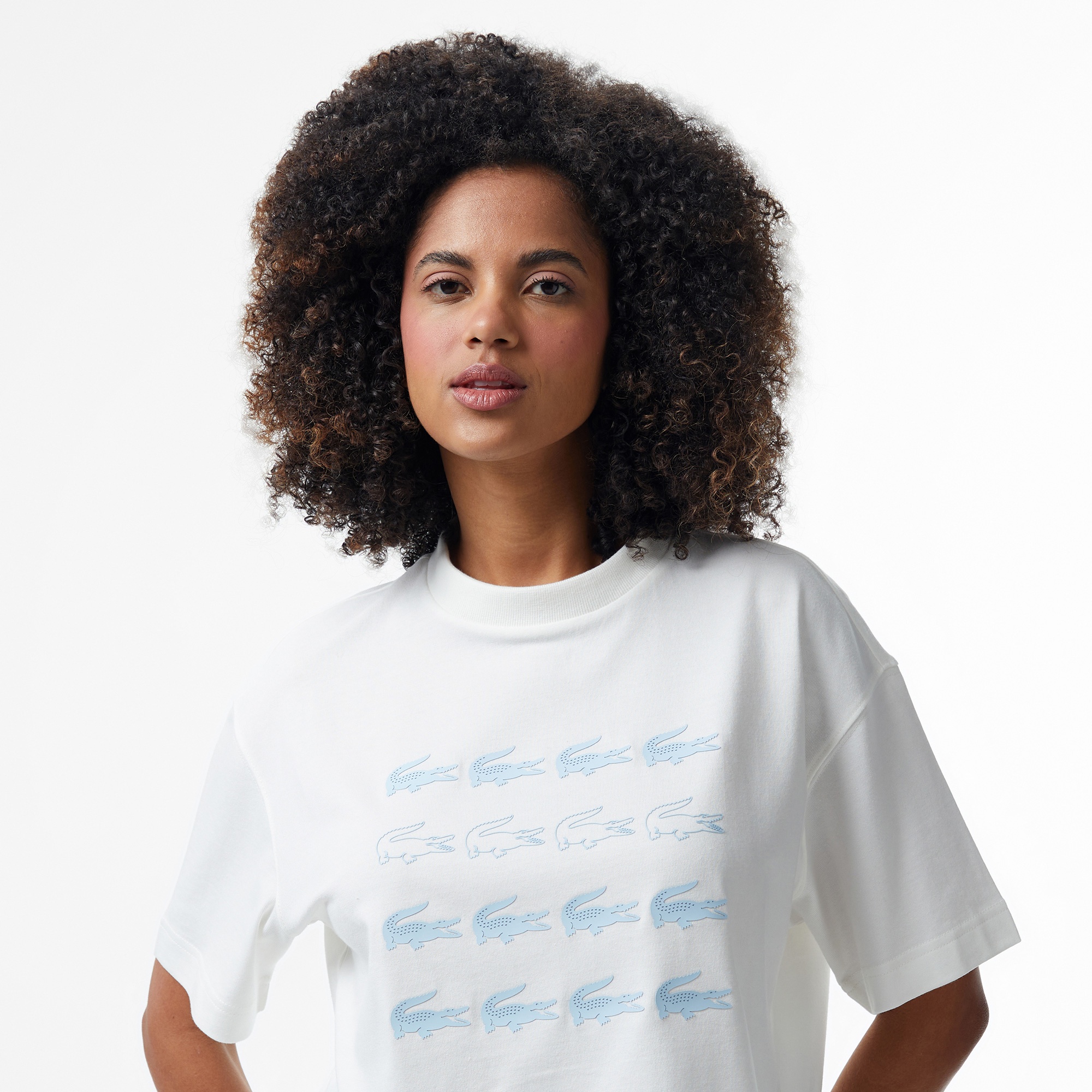Lacoste House of SuperStep x Lacoste Kadın Beyaz T-Shirt