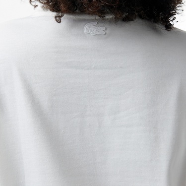  Lacoste House of SuperStep x Lacoste Kadın Beyaz T-Shirt