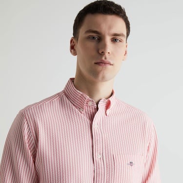  GANT Erkek Pembe Regular Fit Klasik Yaka Çizgili Gömlek