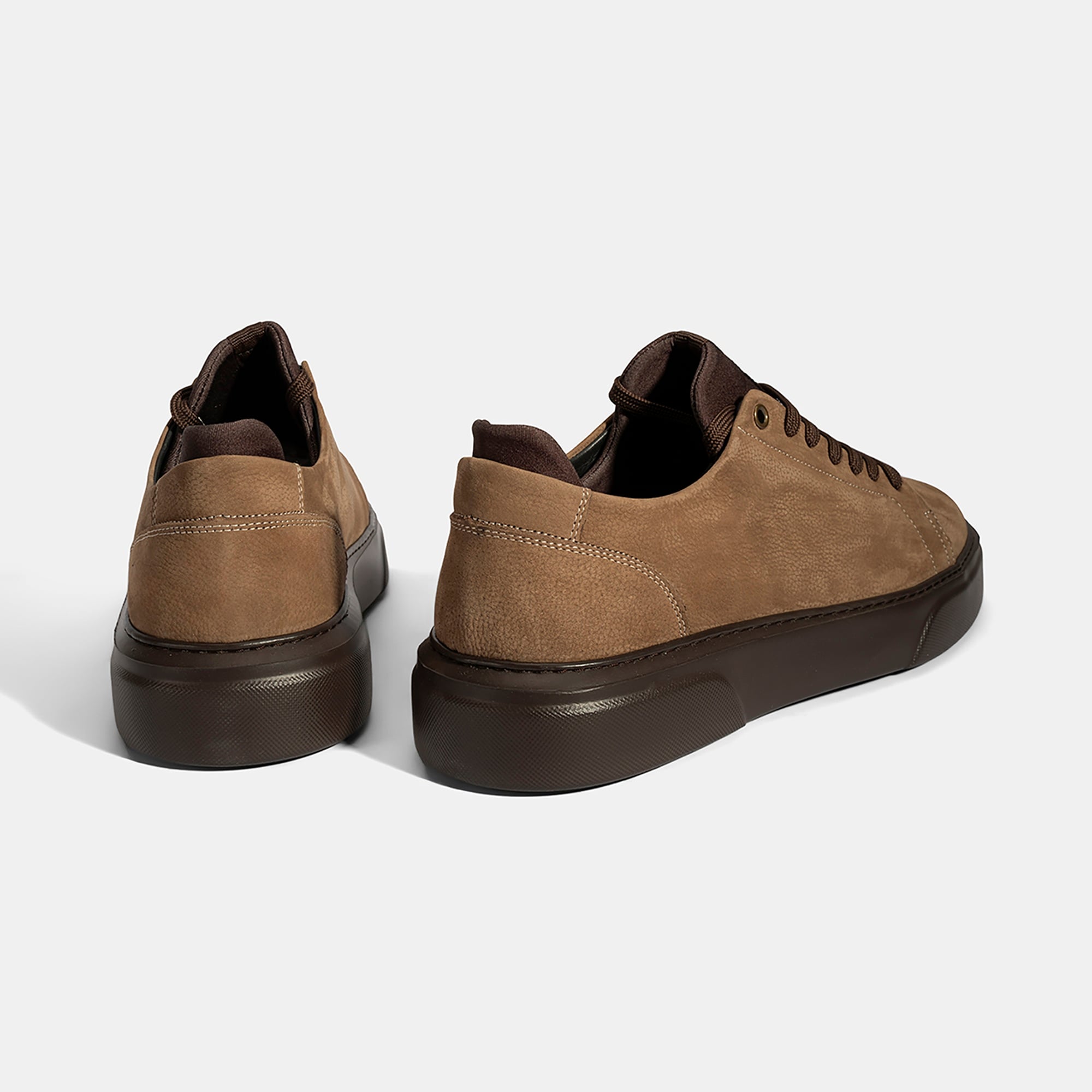 Erkek Kahve Bağcıklı Deri Günlük Ayakkabı