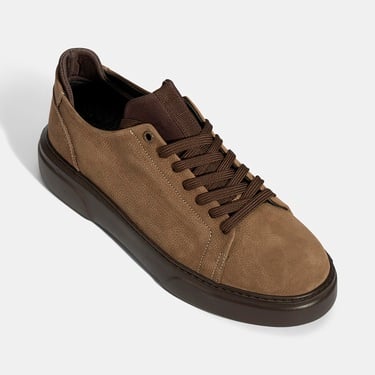  Erkek Kahve Bağcıklı Deri Günlük Ayakkabı