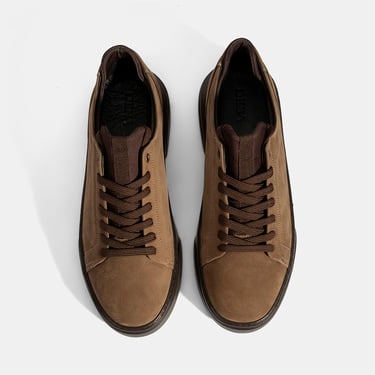  Erkek Kahve Bağcıklı Deri Günlük Ayakkabı