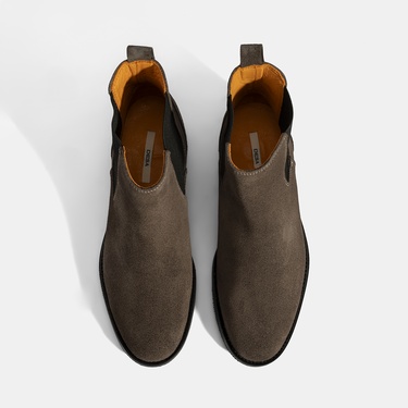  Kadın Vizon Lastik Detaylı Süet Deri Bot