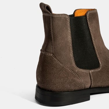  Kadın Vizon Lastik Detaylı Süet Deri Bot