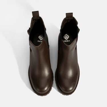  Kadın Kahve Metal Toka Detaylı Topuklu Bot