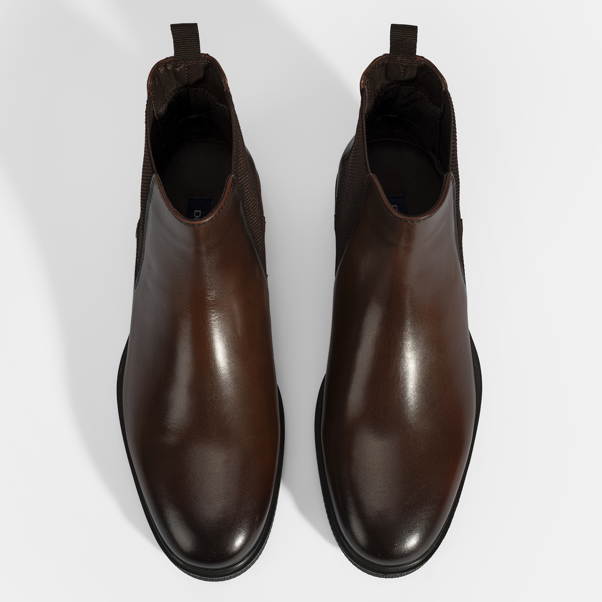 Erkek Taba Lastik Detaylı Deri Bot