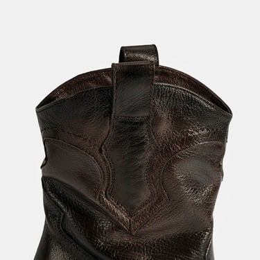  Kadın Kahve Kalın Topuklu Deri Bot