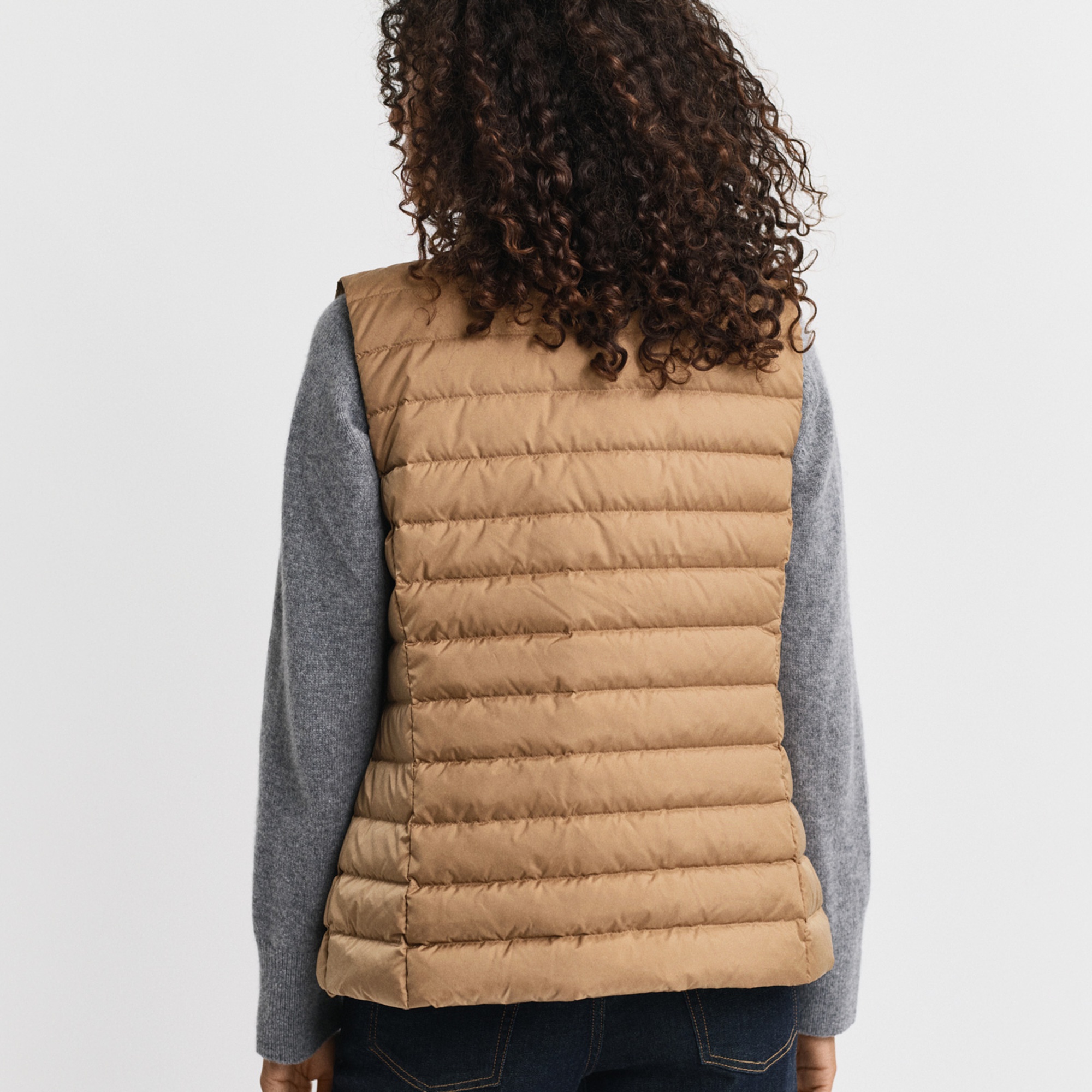 GANT Kadın Kaverengi Regular Fit Dik Yaka Kaz Tüyü Yelek