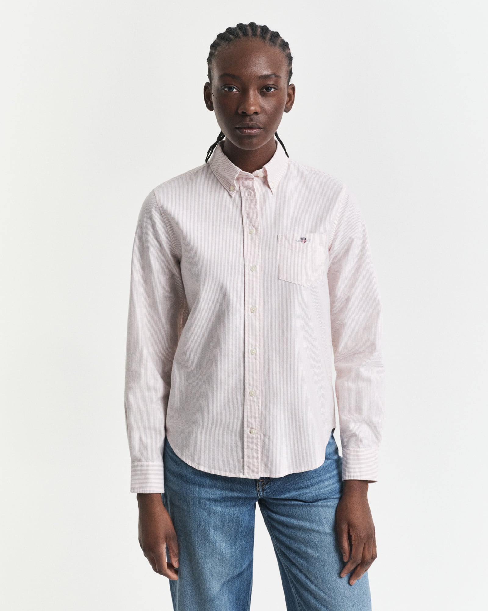  GANT Kadın Pembe Regular Fit Düğmeli Yaka Oxford Gömlek