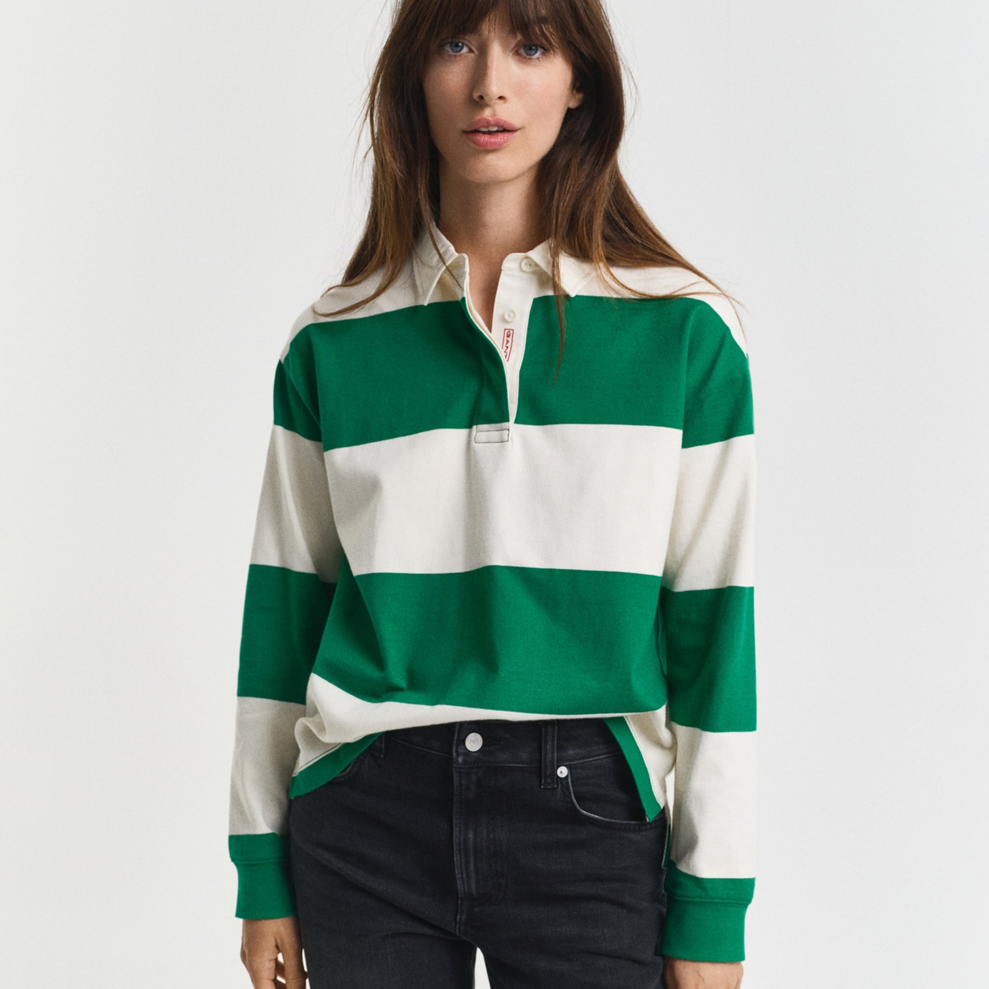 GANT Kadın Yeşil Regular Fit Polo Yaka Rugby T-Shirt