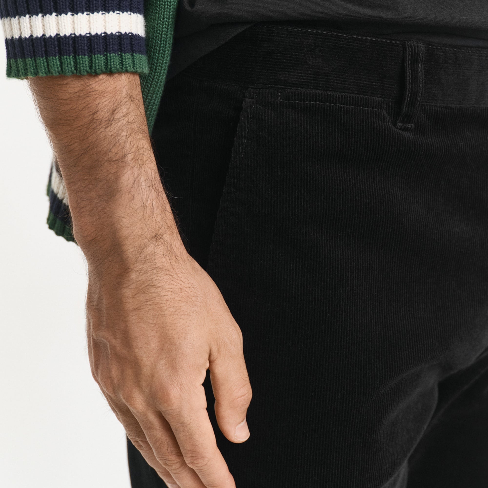 GANT Erkek Siyah Regular Fit Cord Chino Pantolon