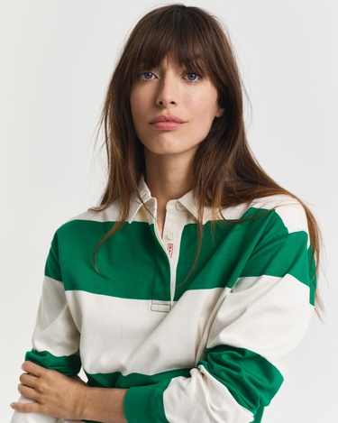  GANT Kadın Yeşil Regular Fit Polo Yaka Rugby T-Shirt
