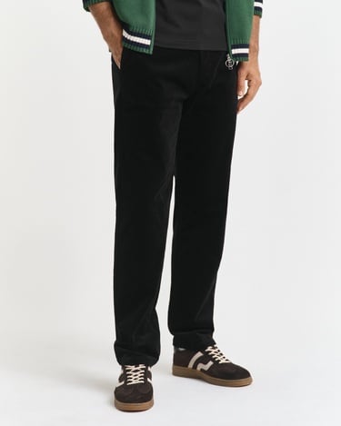  GANT Erkek Siyah Regular Fit Cord Chino Pantolon