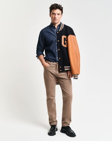  GANT Erkek Lacivert Regular Fit Düğmeli Yaka Gömlek