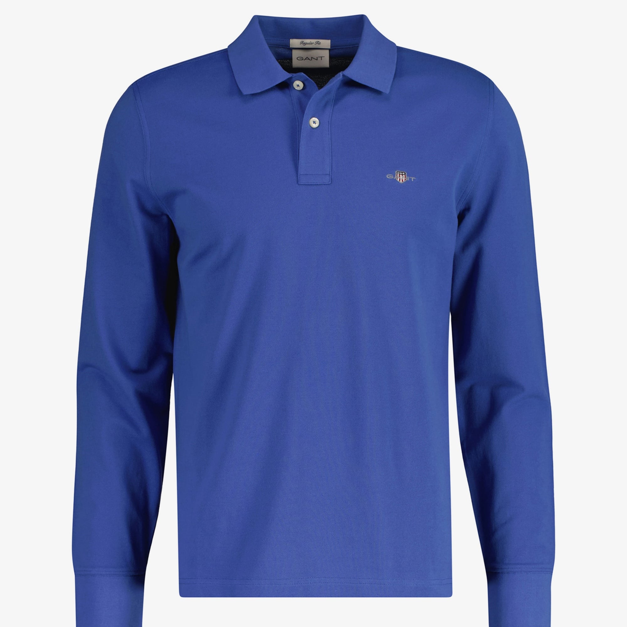 GANT Erkek Mavi Regular Fit Uzun Kollu Polo