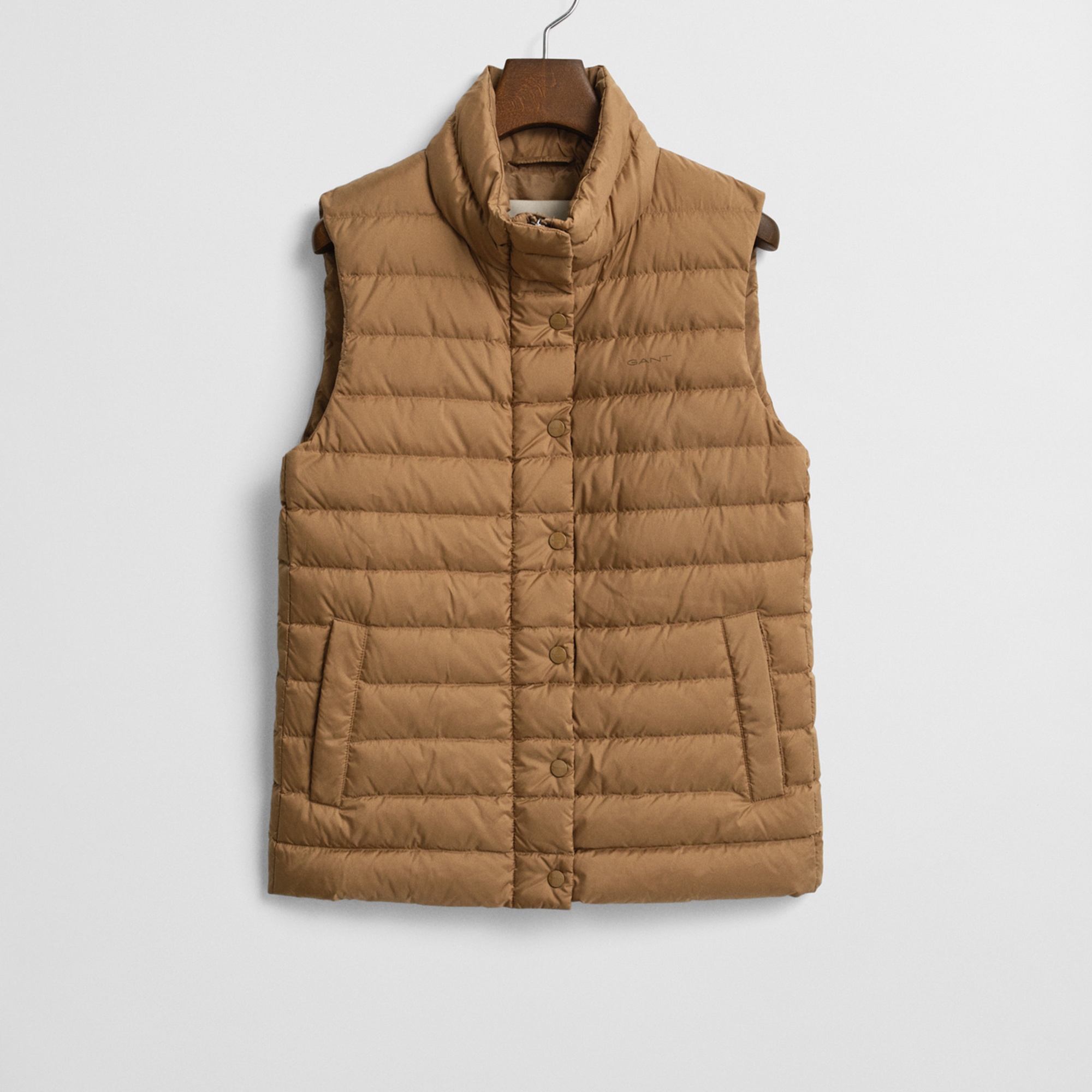 GANT Kadın Kaverengi Regular Fit Dik Yaka Kaz Tüyü Yelek