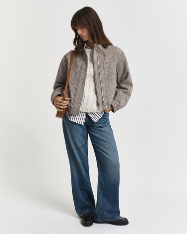  GANT Kadın Kahverengi Regular Fit Yün Ceket