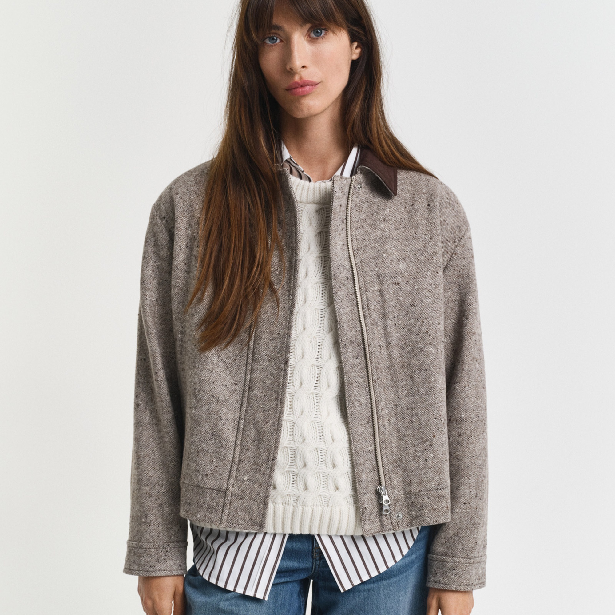 GANT Kadın Kahverengi Regular Fit Yün Ceket