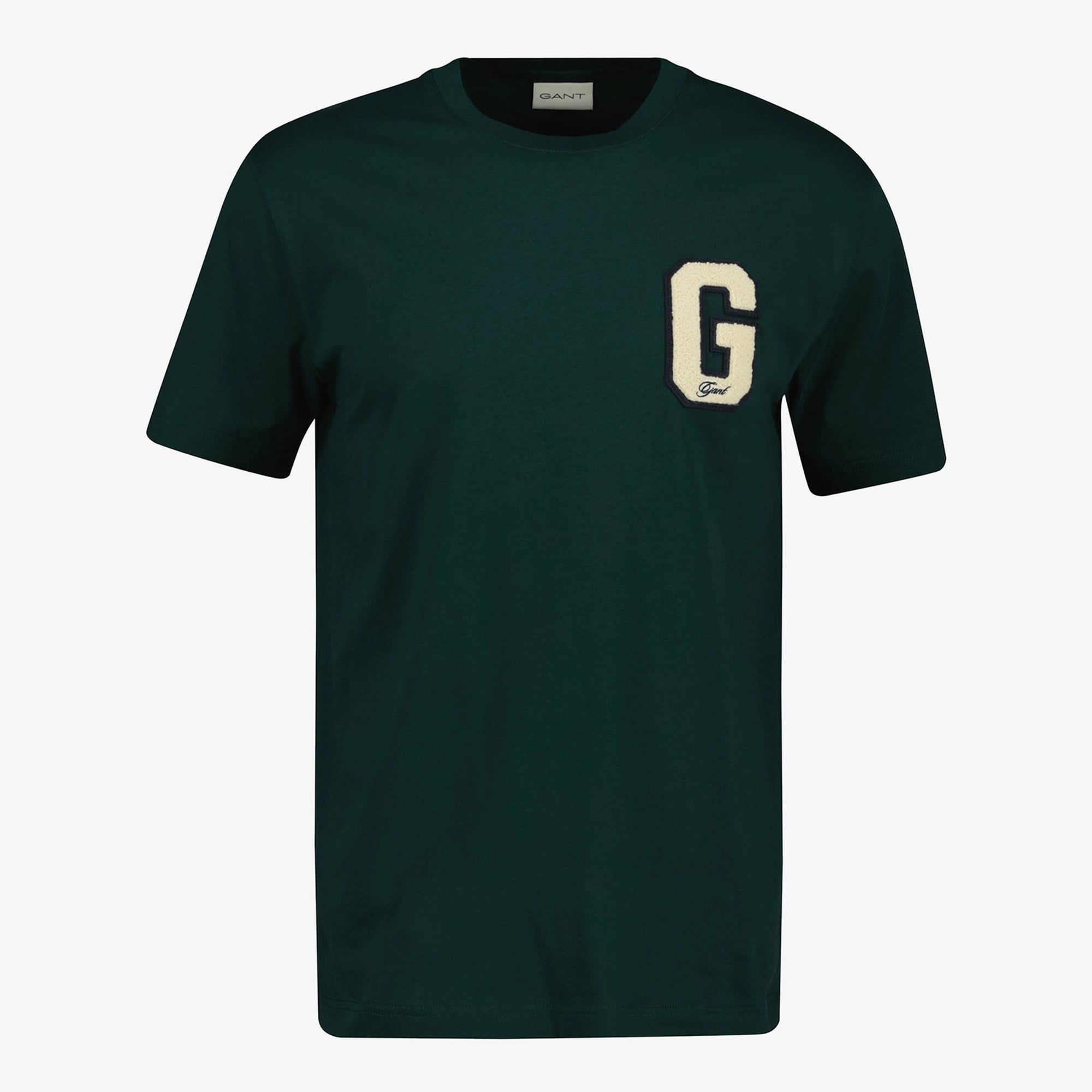 GANT Erkek Yeşil Regular Fit Bisiklet Yaka Logolu T-Shirt