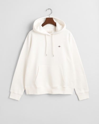  GANT Kadın Beyaz Relaxed Fit Kapüşonlu Sweatshirt