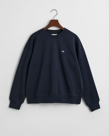 GANT Kadın Lacivert Relaxed Fit Bisiklet Yaka Sweatshirt