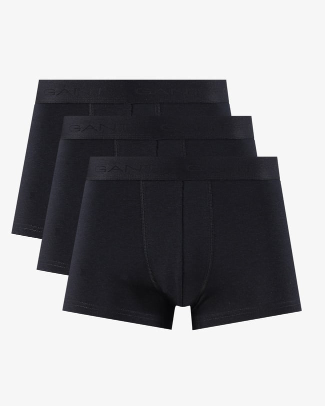  GANT Erkek Siyah Slim Fit 3'lü Logolu Boxer