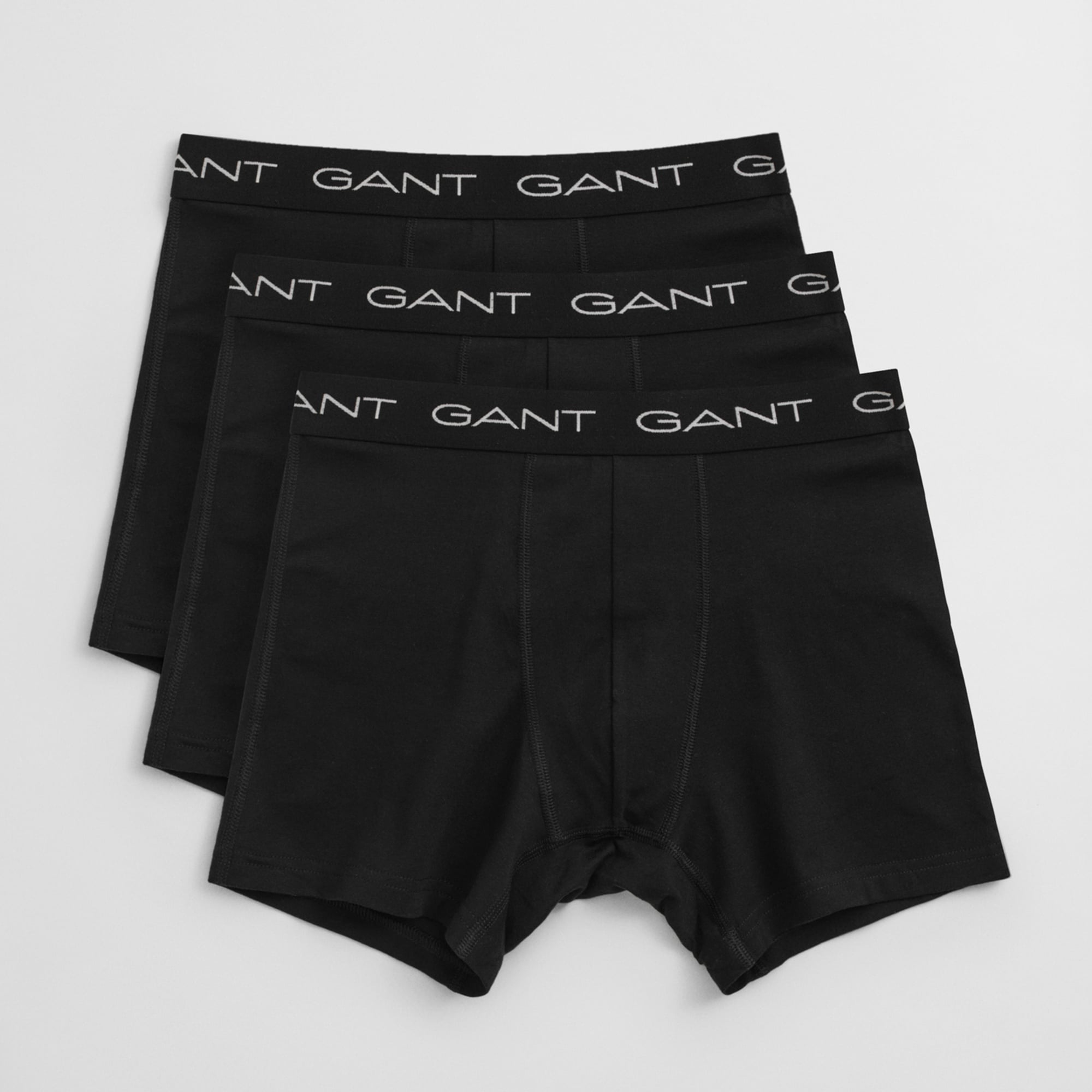 GANT Erkek Siyah Slim Fit Logolu 3'lü Boxer