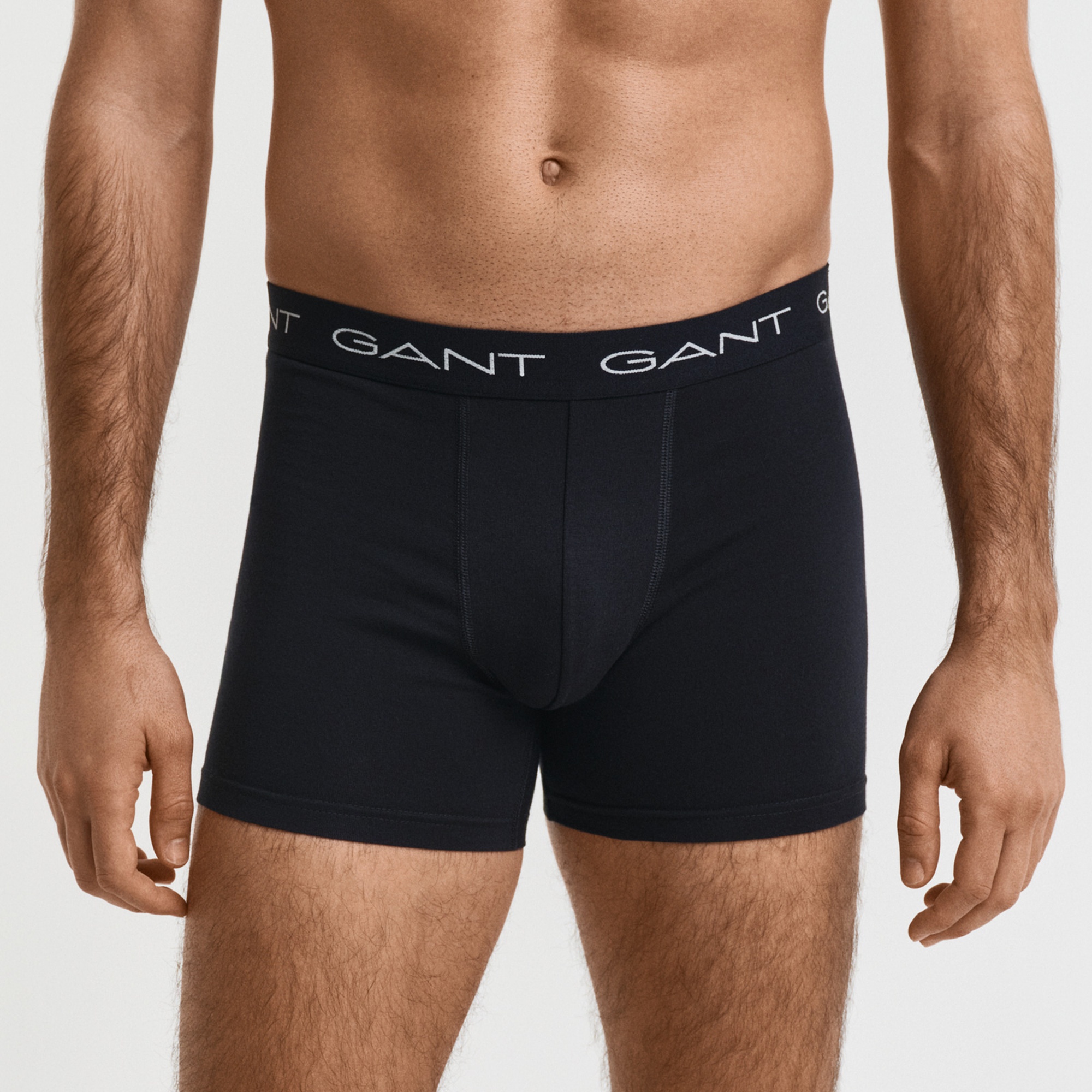 GANT Erkek Siyah Slim Fit Logolu 3'lü Boxer