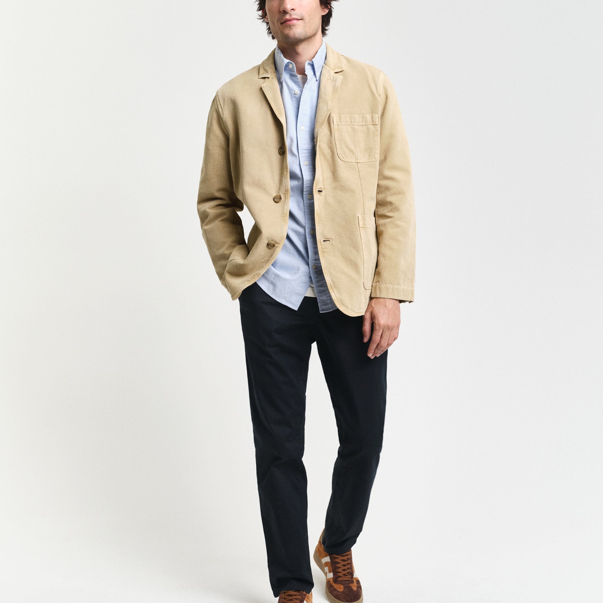 GANT Erkek Mavi Slim Fit Klasik Yaka Oxford Gömlek