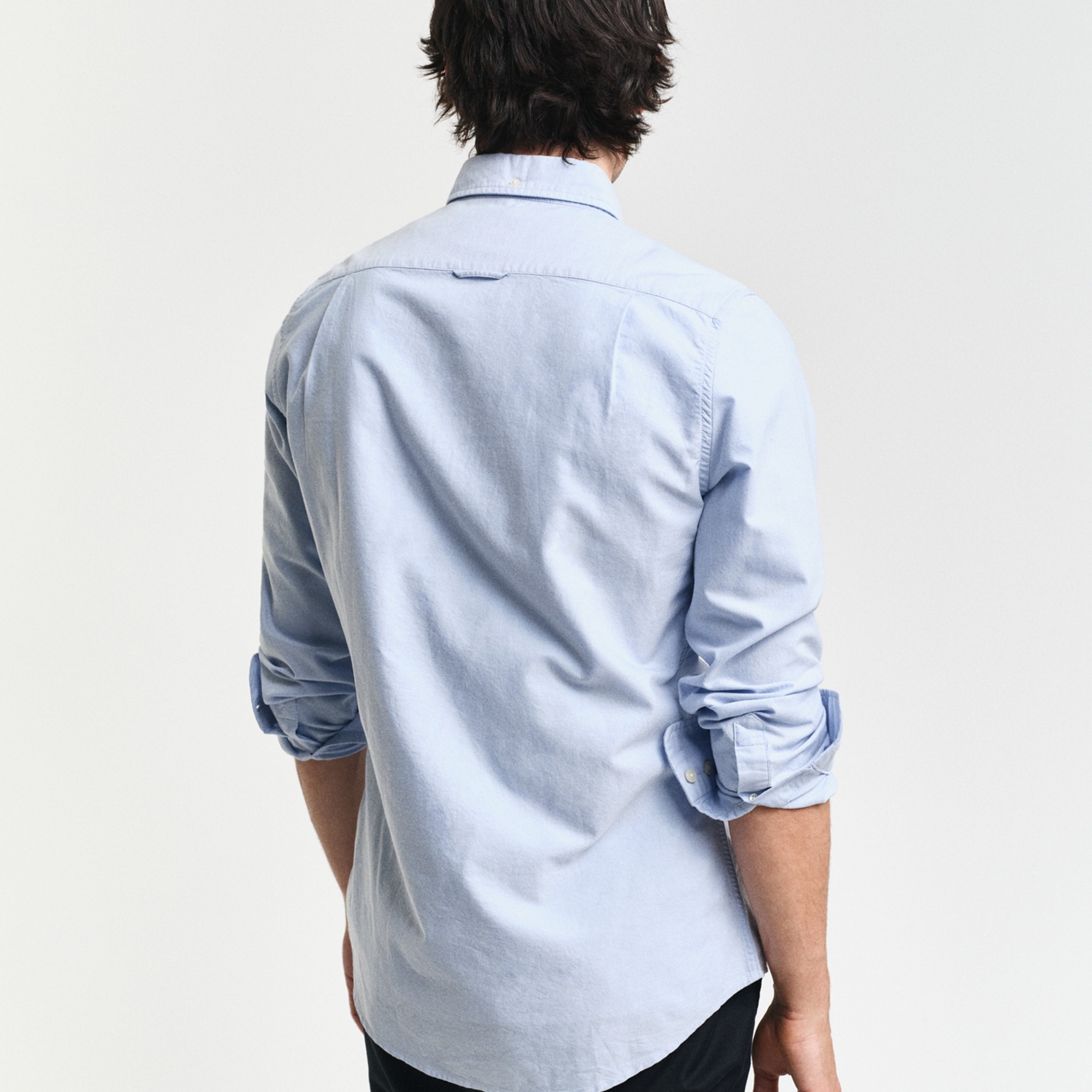 GANT Erkek Mavi Slim Fit Klasik Yaka Oxford Gömlek