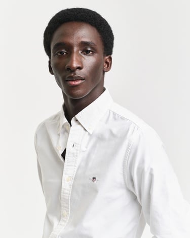  GANT Erkek Beyaz Slim Fit Klasik Yaka Oxford Gömlek
