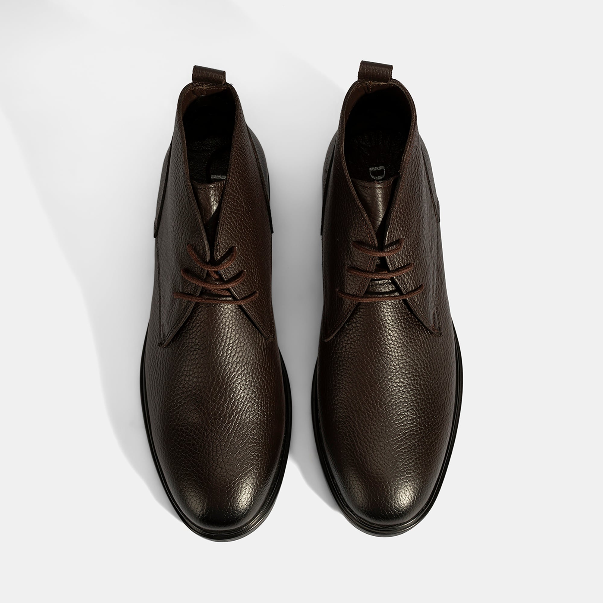 Erkek Kahve Bağcıklı Deri Bot