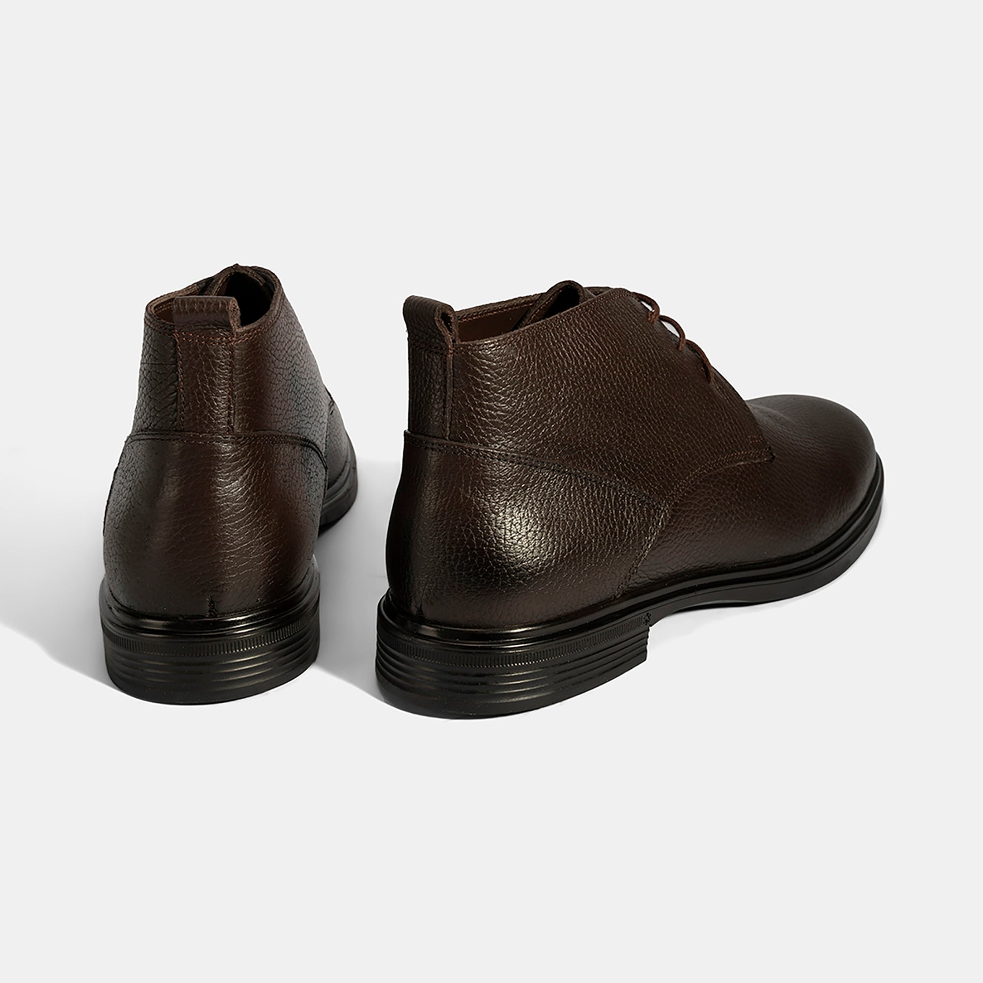 Erkek Kahve Bağcıklı Deri Bot