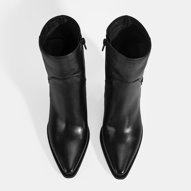  Kadın Kalın Topuklu Deri Bot