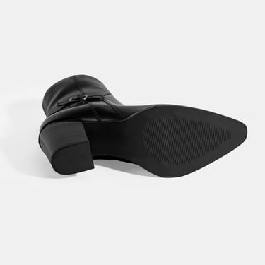  Kadın Kalın Topuklu Deri Bot