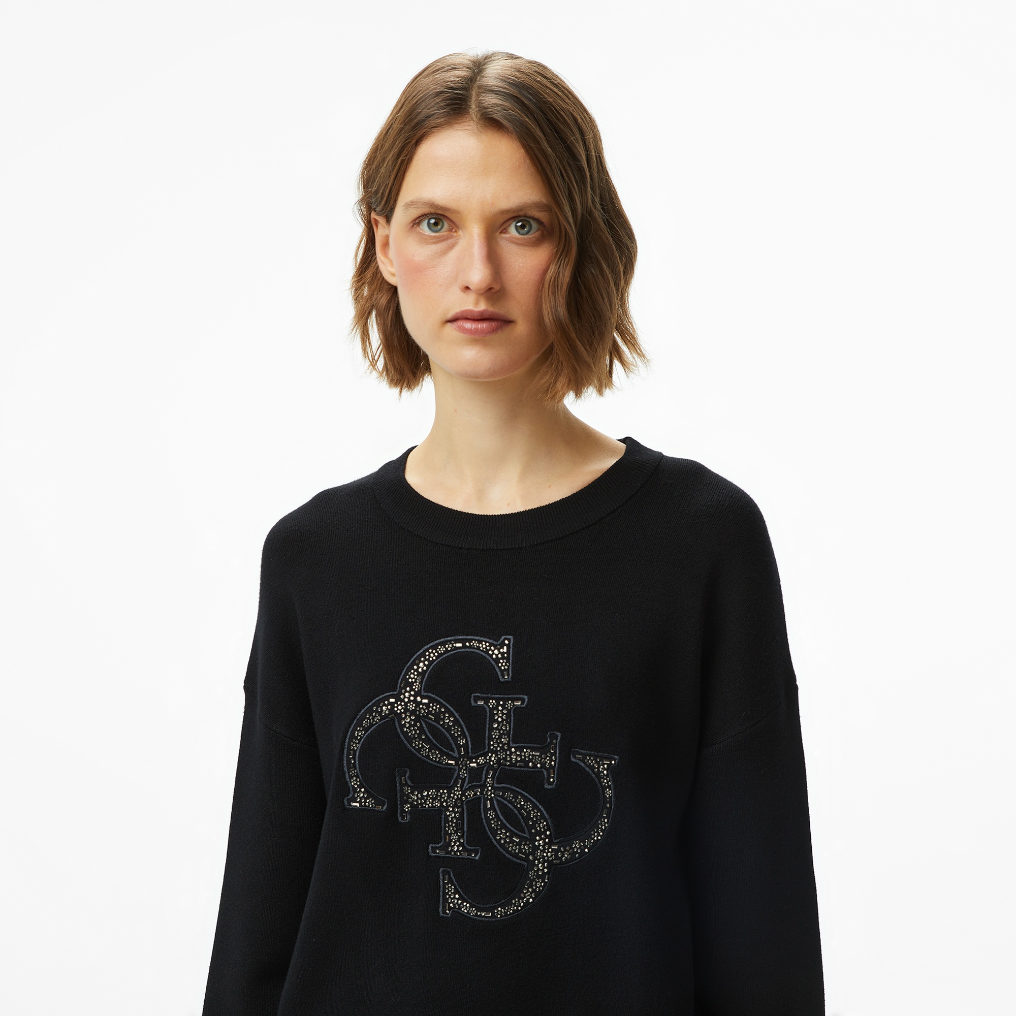 Guess Sylvie Kadın Siyah Triko