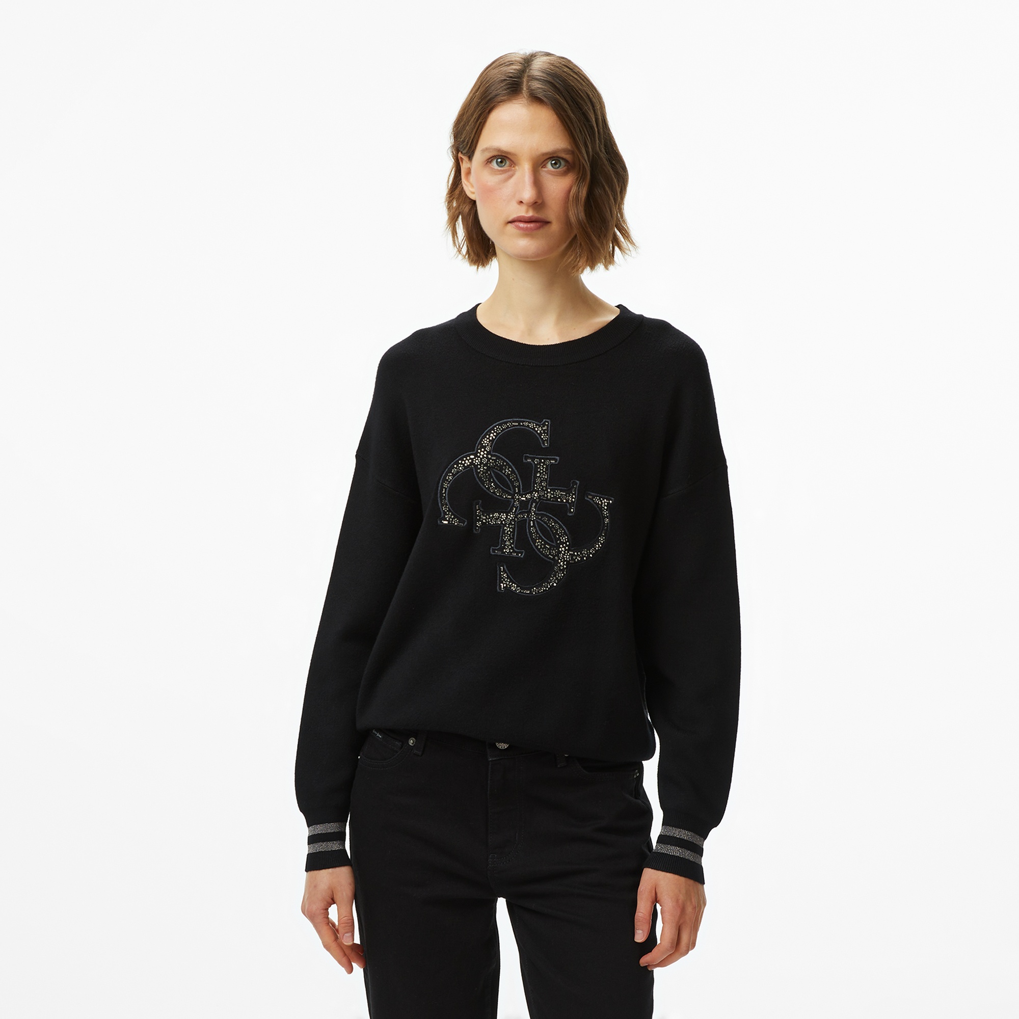 Guess Sylvie Kadın Siyah Triko