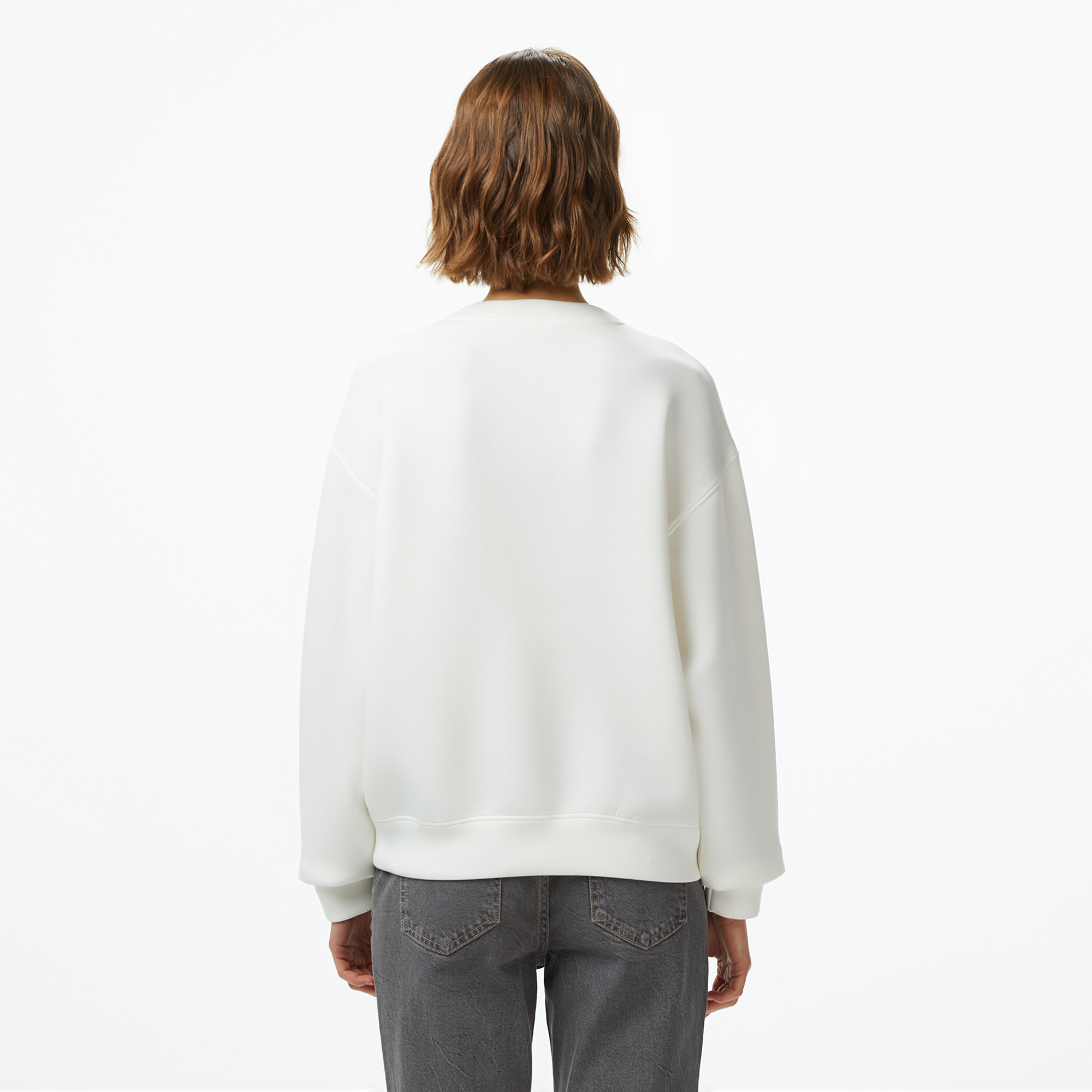 Guess Cecilia Scuba Kadın Beyaz Sweatshirt