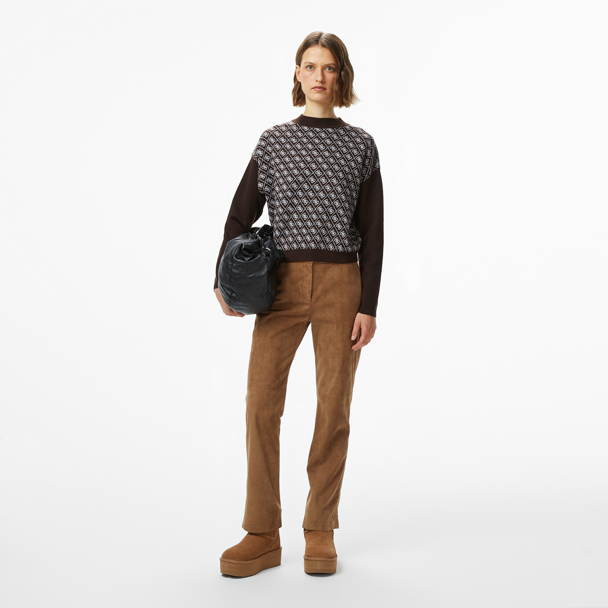 Guess Aubrey Yün Karışımlı Kadın Kahverengi Triko