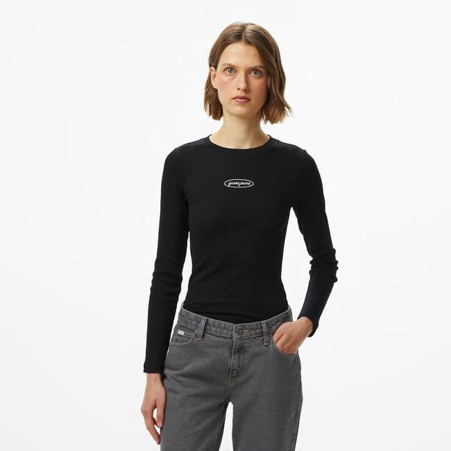  Guess Jeans Kadın Siyah T-Shirt