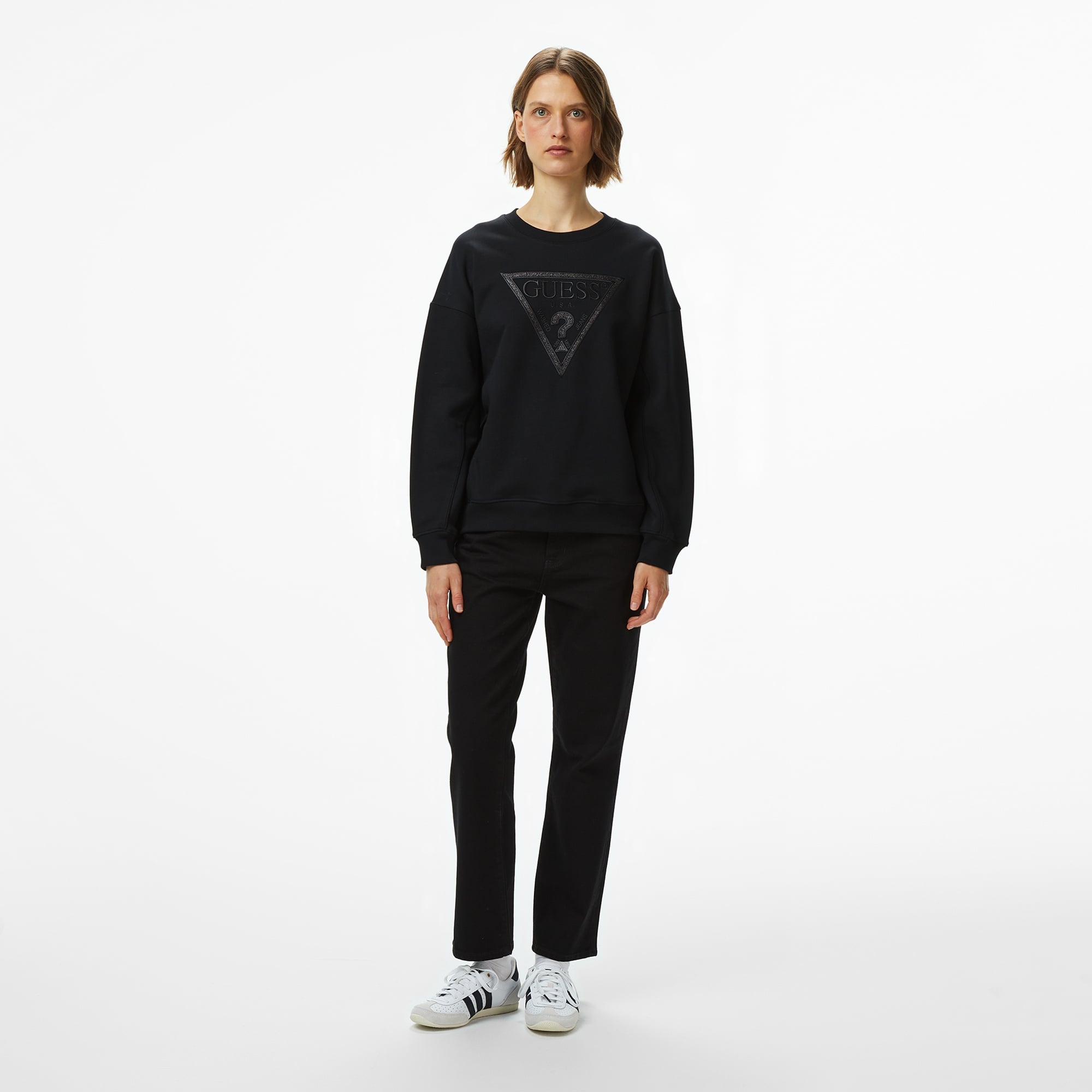 Guess Glitter Kadın Siyah Sweatshirt