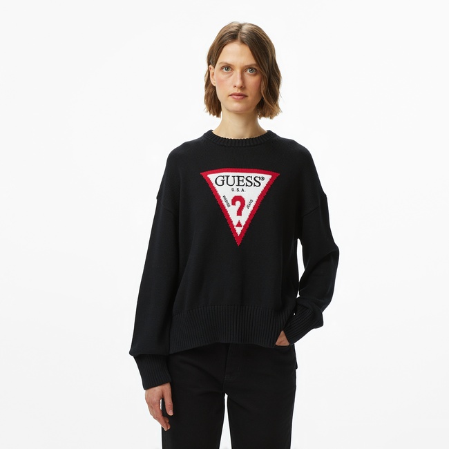  Guess Triangle Kadın Siyah Triko