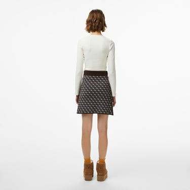  Guess Aubrey A Kesim Yün Karışımlı Kadın Kahverengi Etek