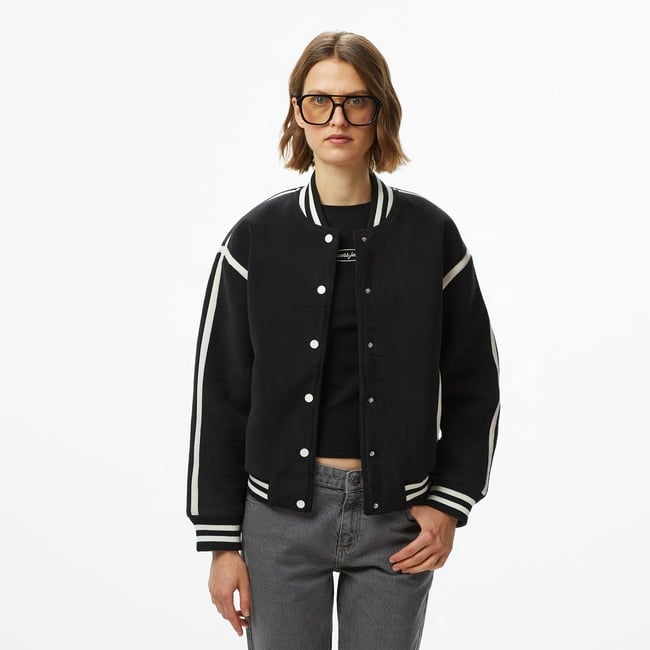  Guess Bomb Bomber Kadın Siyah Ceket