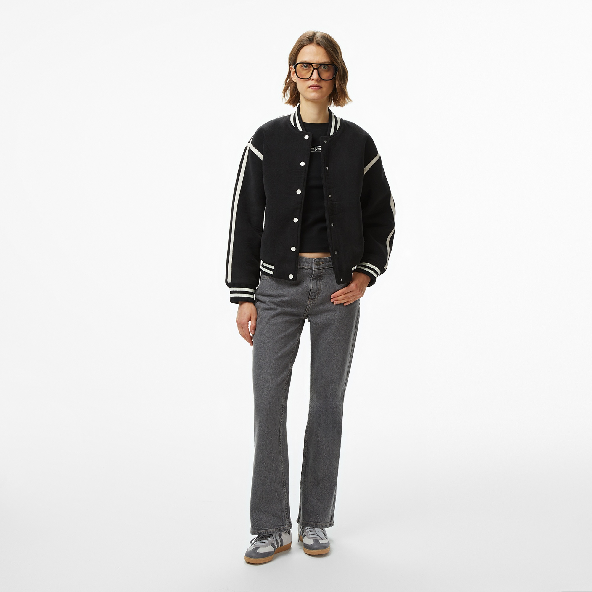 Guess Bomb Bomber Kadın Siyah Ceket