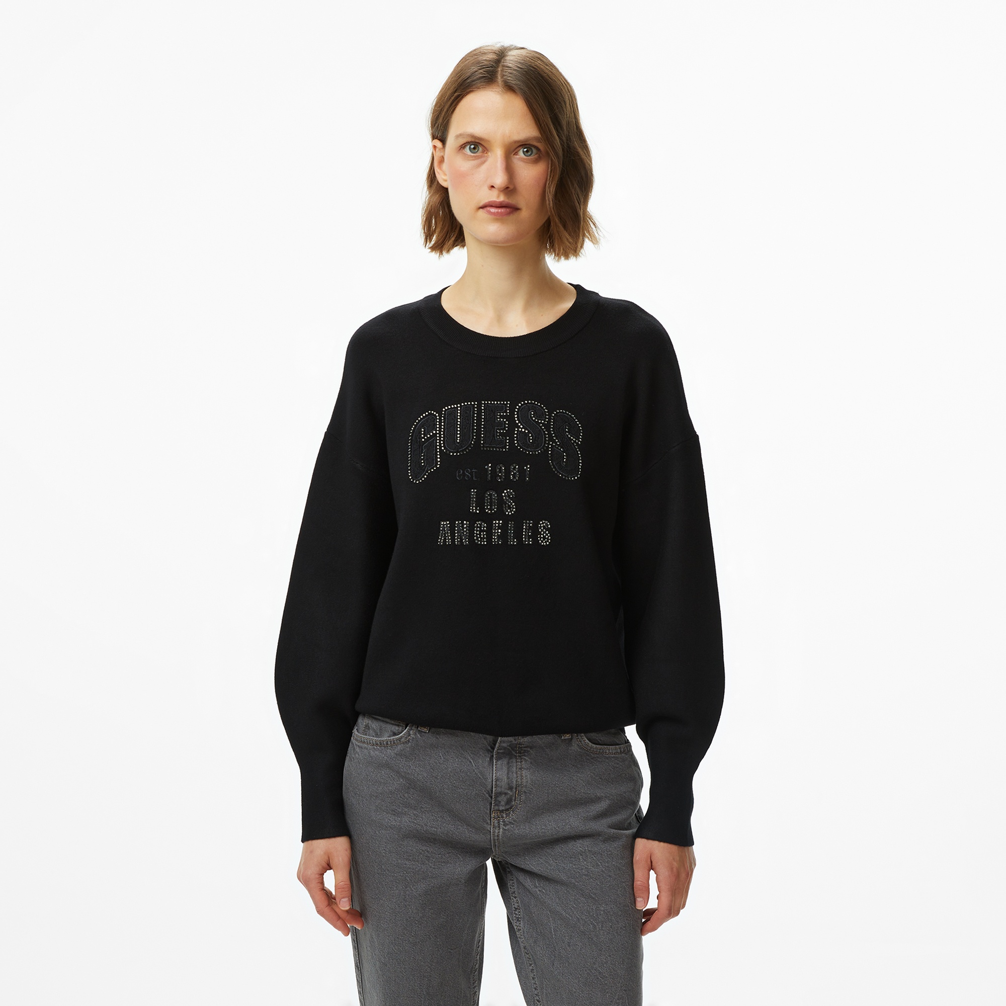 Guess Leighton Kadın Siyah Sweatshirt