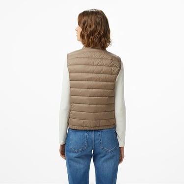  Calvin Klein Ultra Lightweight Down Puffer Kadın Kahverengi Yelek