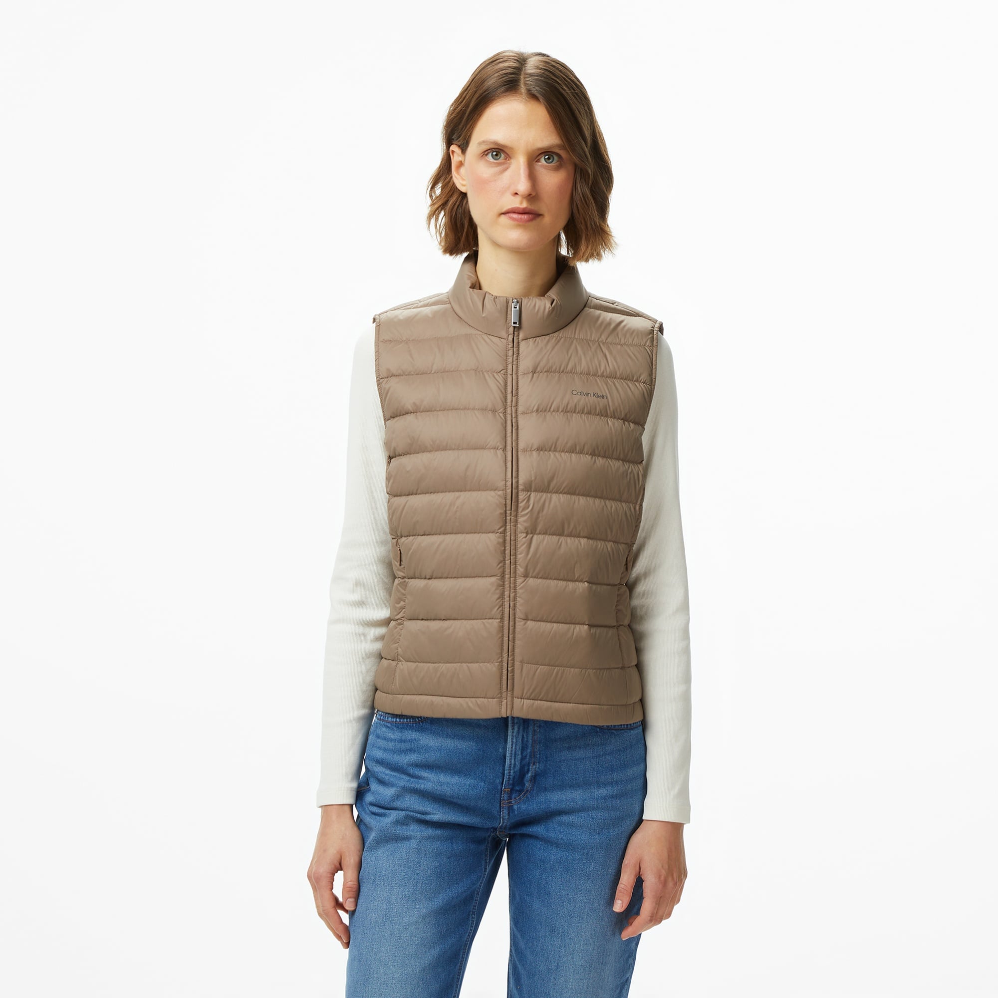 Calvin Klein Ultra Lightweight Down Puffer Kadın Kahverengi Yelek