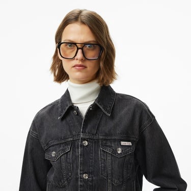  Calvin Klein 90S Trucker Fog Kadın Siyah Ceket