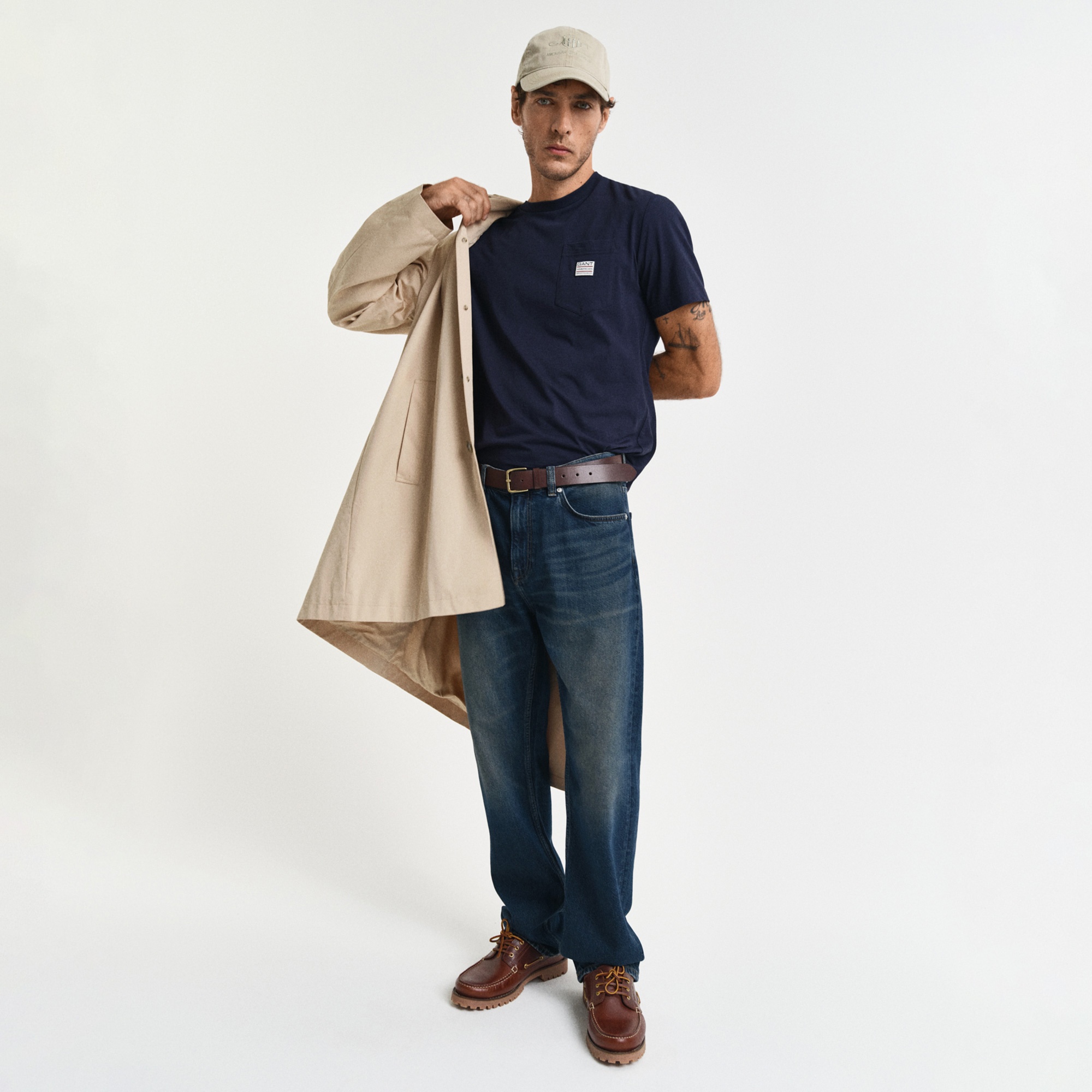 GANT Erkek Lacivert Regular Fit Bisiklet Yaka T-Shirt